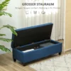 Zitbank met opbergruimte, ottomaanse, halbank, knoopstiksels, 125,1 cm x 48,9 cm x 41,3 cm, blauw 5