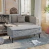 Zitbank, zitkist, gestoffeerde bank, linnenlook, tot 150kg, 101x38,5x44,5 cm, grijs 2