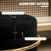 Zithocker met opbergruimte, gestoffeerde voetenbank, metalen frame, verguld, zwart 5