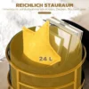 Zithocker met opbergruimte, gestoffeerde voetenbank, metalen frame, verguld, zwart 6