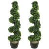 2 delig kunstplanten set, spiraalontwerp, cementbasis, groen 1