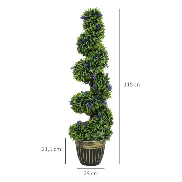 2 delig kunstplanten set, spiraalontwerp, cementbasis, groen 4