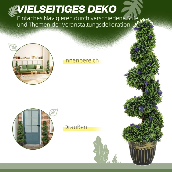2 delig kunstplanten set, spiraalontwerp, cementbasis, groen 6