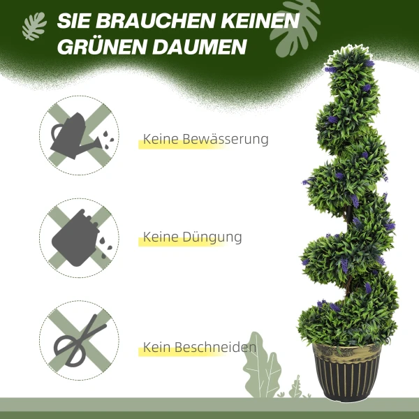 2 delig kunstplanten set, spiraalontwerp, cementbasis, groen 7