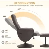 2 delige fauteuilset, fauteuil met voetenbank, relaxfauteuil met voetenbank, in hoogte verstelbaar, kantelbare rugleuning, bruin 5