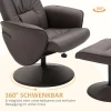 2 delige fauteuilset, fauteuil met voetenbank, relaxfauteuil met voetenbank, in hoogte verstelbaar, kantelbare rugleuning, bruin 6