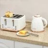 2 in 1 broodrooster en waterkoker set, 7 bruiningsniveaus, ontdooi en opwarmfunctie, crèmewit 2