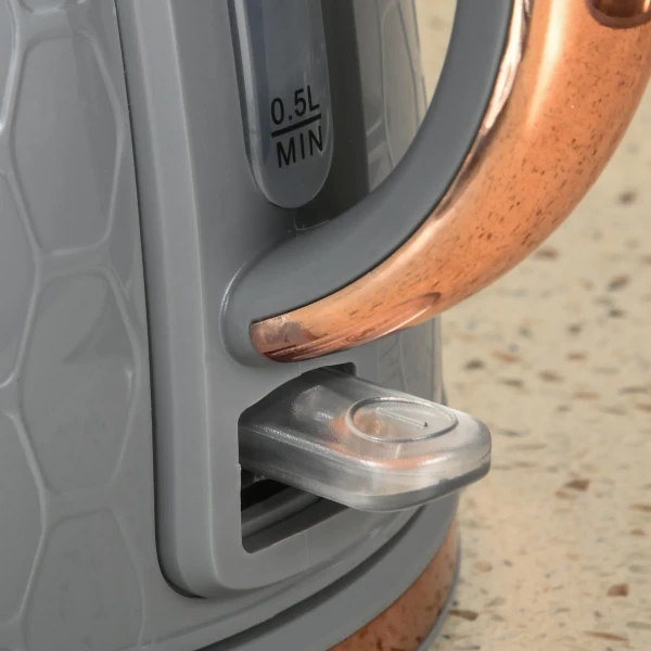 2 in 1 keukenset, broodrooster en waterkoker, meerdere opties, 1,7 l, 4 toastplakken tegelijk, kunststof, grijs 9