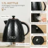 2 in 1 keukenset, broodrooster en waterkoker, meerdere opties, 1,7 l, 4 toasts tegelijk, kunststof, zwart 5