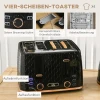 2 in 1 keukenset, broodrooster en waterkoker, meerdere opties, 1,7 l, 4 toasts tegelijk, kunststof, zwart 6