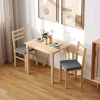 3 delige eettafelset met 2 stoelen, keukentafel voor compacte ruimtes, gestoffeerde stoelen, ruimtebesparend, mdf, natuurhout 2