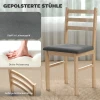 3 delige eettafelset met 2 stoelen, keukentafel voor compacte ruimtes, gestoffeerde stoelen, ruimtebesparend, mdf, natuurhout 6