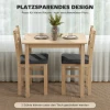 3 delige eettafelset met 2 stoelen, keukentafel voor compacte ruimtes, gestoffeerde stoelen, ruimtebesparend, mdf, natuurhout 7