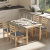 3 delige eettafelset met 2 stoelen, keukentafel voor compacte ruimtes, gestoffeerde stoelen, ruimtebesparend, mdf, natuurhout 9