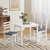 3 delige eettafelset met 2 stoelen, keukentafel voor compacte ruimtes, gestoffeerde stoelen, ruimtebesparend, mdf, wit 10