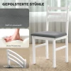3 delige eettafelset met 2 stoelen, keukentafel voor compacte ruimtes, gestoffeerde stoelen, ruimtebesparend, mdf, wit 6