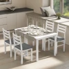 3 delige eettafelset met 2 stoelen, keukentafel voor compacte ruimtes, gestoffeerde stoelen, ruimtebesparend, mdf, wit 9