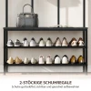 3 in 1 garderoberek, kledinghaken, zitbank, schoenenrek, metaal, spaanplaat, zwart 8