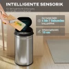 30 liter sensor prullenbak met soft close functie, aanraakvrije afvalemmer van roestvrij staal voor hygiënische keukens 5