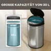 30 liter sensor prullenbak met soft close functie, aanraakvrije afvalemmer van roestvrij staal voor hygiënische keukens 6