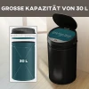 30 liter sensor prullenbak met soft close functie, aanraakvrije afvalemmer van roestvrij staal voor hygiënische keukens 6