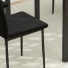 4 delige set eetkamerstoelen, armloos ontwerp, stoffen bekleding, metalen poten, zwart 10