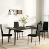 4 delige set eetkamerstoelen, armloos ontwerp, stoffen bekleding, metalen poten, zwart 2