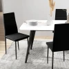 4 delige set eetkamerstoelen, armloos ontwerp, stoffen bekleding, metalen poten, zwart 9