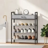 4 laags schoenenrek, gangrek voor maximaal 9 paar schoenen, spaanplaat, metaal, grijs 8