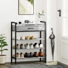 4 laags schoenenrek, gangrek voor maximaal 9 paar schoenen, spaanplaat, metaal, grijs 9