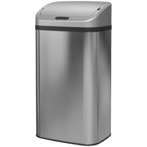 48 l sensor prullenbak voor keuken of kantoor, automatische sluit functie, roestvrij staal, zilverkleurig 1