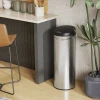 50 liter sensor vuilnisbak met soft close functie, aanraakvrije afvalbak van roestvrij staal voor hygiënische keukens, kantoren, zilverkleurig 10
