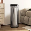 50 liter sensor vuilnisbak met soft close functie, aanraakvrije afvalbak van roestvrij staal voor hygiënische keukens, kantoren, zilverkleurig 2