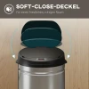 50 liter sensor vuilnisbak met soft close functie, aanraakvrije afvalbak van roestvrij staal voor hygiënische keukens, kantoren, zilverkleurig 8