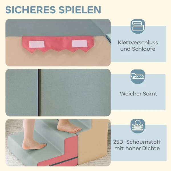 Aiyaplay 2 delige zachte speelblokken set voor peuters, kunstleer, schuim, om te klimmen, bouwen, spelen, kleurrijk 6