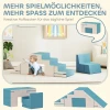 Aiyaplay 2 delige zachte speelblokken set voor peuters, kunstleer, schuim, voor klimmen, bouwen, spelen, beige+blauw 5
