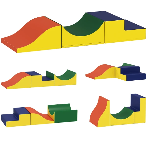 Aiyaplay 3 delige klim en kruipset voor peuters, kunstleer, schuim, geel 1