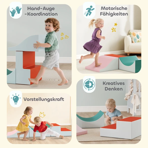 Aiyaplay 3 delige klim en kruipset voor peuters, kunstleer, schuim, lichtgrijs 5