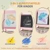 Aiyaplay 3 in 1 kinder ezel met papierrol, krijtbord, whiteboard, opbergmanden, 54 x 46,5 x 93 cm, roze 5
