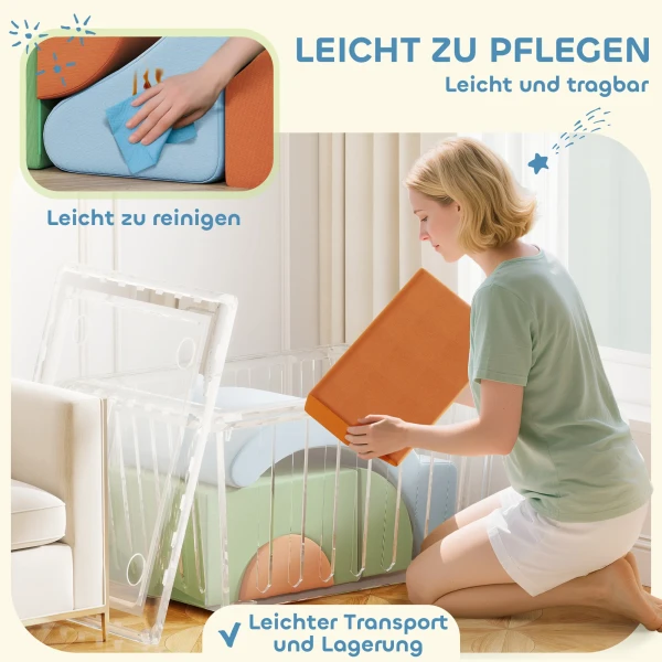 Aiyaplay 5 delig zacht bouwblokken set voor peuters, om te klimmen, kruipen, bouwen, lichtgewicht, koord, schuim, kleurrijk 8