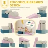 Aiyaplay 5 delige schuimblokken set voor baby's & peuters, om te bouwen, spelen, klimmen, indoor set, schuim, kleurrijk 5