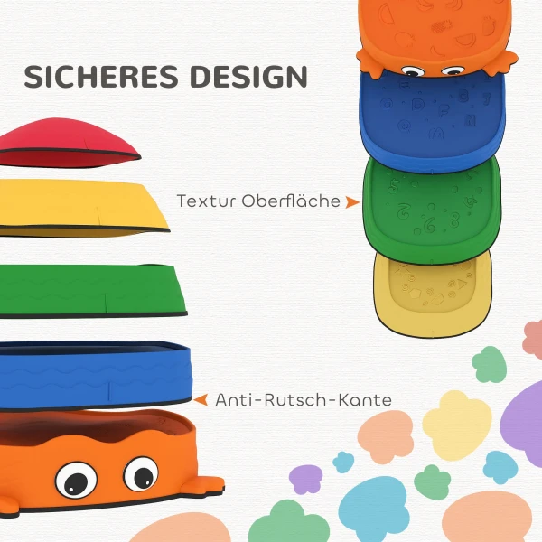 Aiyaplay 5 delige set balansstenen, stapelbaar, vorm van een kikker, kunststof, kleurrijk 6