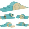 Aiyaplay 5 delige zachte bouwblokken set voor baby's & peuters, schuim, kunstleer, 5 creatieve vormen, indoor set voor klimmen, kruipen, spelen, groen 1