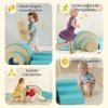 Aiyaplay 5 delige zachte bouwblokken set voor baby's & peuters, schuim, kunstleer, 5 creatieve vormen, indoor set voor klimmen, kruipen, spelen, groen 7
