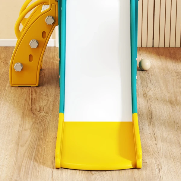 Aiyaplay 5 in 1 kinderglijbaanset, telescoop, basketbalring, kunststof, geel+groen 10