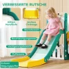 Aiyaplay 5 in 1 kinderglijbaanset, telescoop, basketbalring, kunststof, geel+groen 6