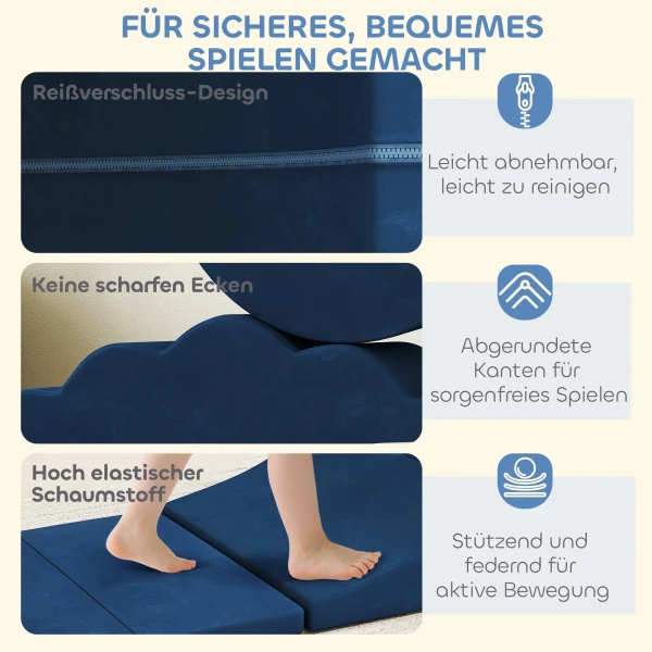 Aiyaplay 7 delige set klimblokken voor baby's & peuters, zacht klimset voor binnenshuis, stof, schuim, kleurrijk 6