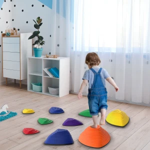 Aiyaplay 9 delige set stapstenen, antislip ontwerp, voor binnen & buiten, stapelbaar, kleurrijk 1