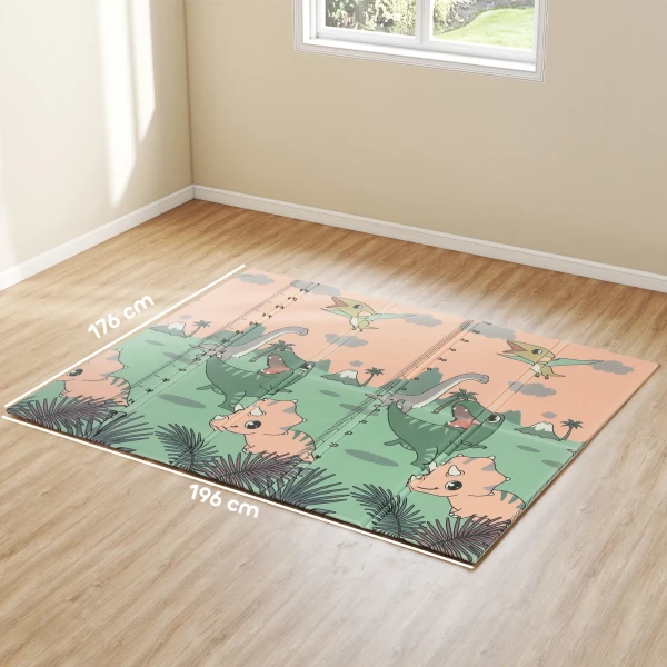 Aiyaplay baby speelmat 196 x 176 x 1,5 cm opvouwbaar dubbelzijdige kruipmat meerkleurig 4
