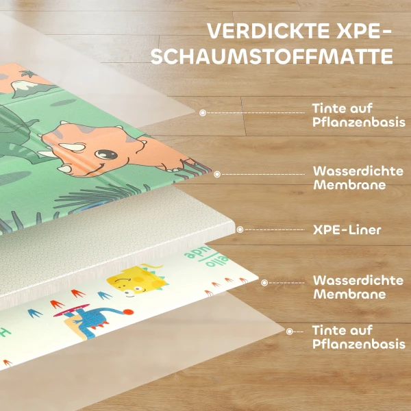 Aiyaplay baby speelmat 196 x 176 x 1,5 cm opvouwbaar dubbelzijdige kruipmat meerkleurig 6